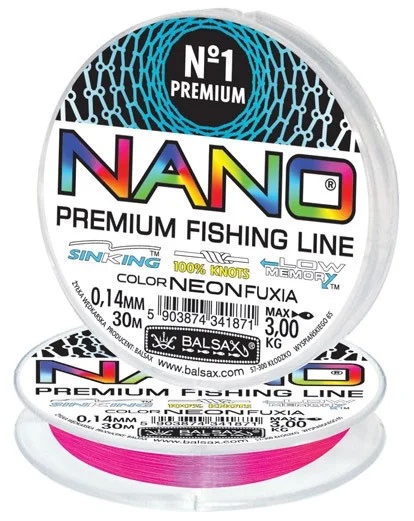 Картинка Леска BALSAX "Nano Neon Fuxia" 100м 0,20 (6,00кг) от магазина Главный Рыболовный