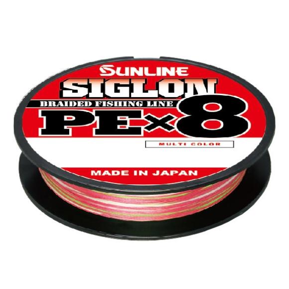 Картинка Леска плетеная Sunline Siglon PE X8 №0.8(0,153 мм/6 кг) - 100 м. многоцветная от магазина Главный Рыболовный