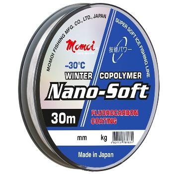 Леска Momoi Nano-Soft Winter 0,105 мм, 1,2 кг, 30 м, прозрачная