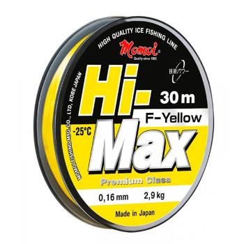 Леска Momoi Hi-Max F-Yellow 0,25 мм, 6,5 кг, 30 м, флуоресцентная желтая