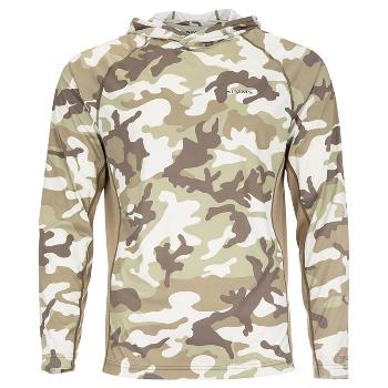 Картинка Термофутболка Simms SolarFlex Hoody - Print, Woodland Camo Sandbar (M) от магазина Главный Рыболовный
