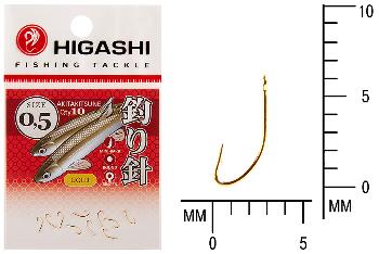 Крючок Higashi Akitakitsune ringed №0,5 Gold