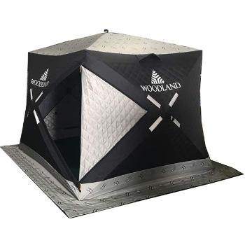 Картинка Палатка зимняя Woodland Ultra Comfort, стеклокомпозитный каркас, черная УЦЕНКА от магазина Главный Рыболовный