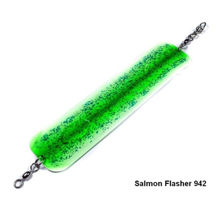 Картинка Флешер Salmon Flasher 942 Light Green Glow Body Full Glow Body UV от магазина Главный Рыболовный
