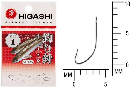 Крючок Higashi Akitakitsune ringed №1 White UV от магазина Главный Рыболовный