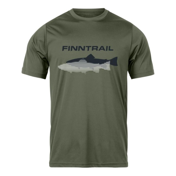 Картинка Футболка Finntrail Shadow fish, Khaki_N (XS) от магазина Главный Рыболовный