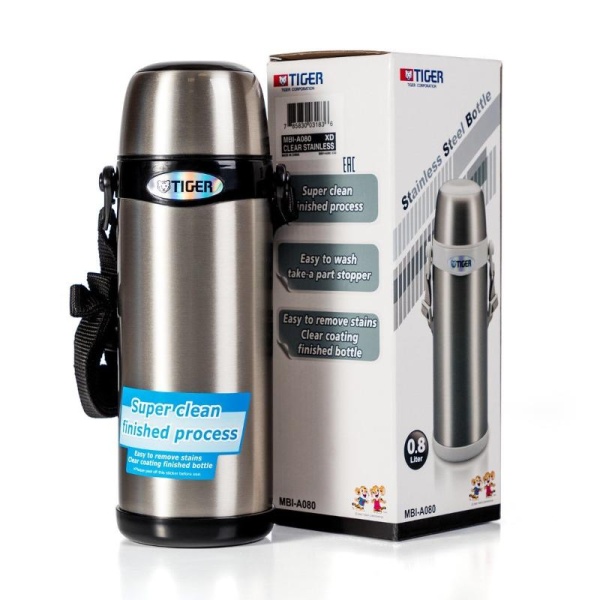 Картинка Термос классический Tiger Clear Stainless, 0,8 л от магазина Главный Рыболовный