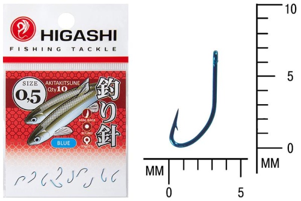 Картинка Крючок Higashi Akitakitsune ringed №0,5 Blue от магазина Главный Рыболовный