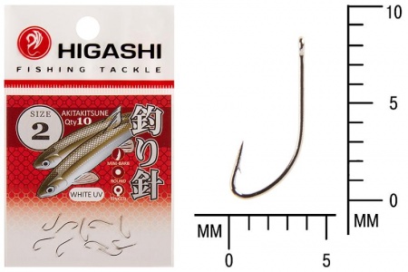 Крючок Higashi Akitakitsune ringed №2 White UV от магазина Главный Рыболовный